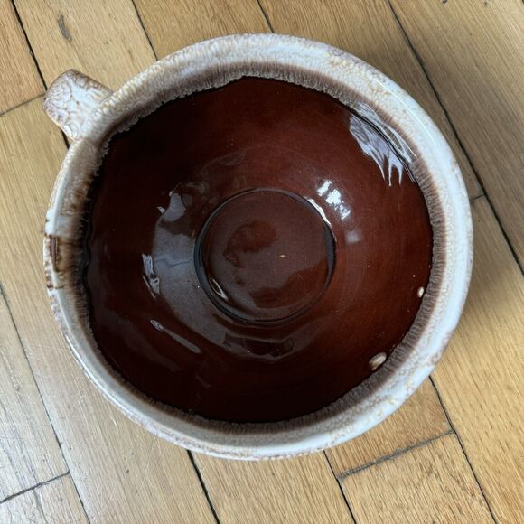 Large Ceramic Soup Mug Bowl Brown Beige Drip Glaze USA Vintage Tableware Mcoy - Picture 6 of 9